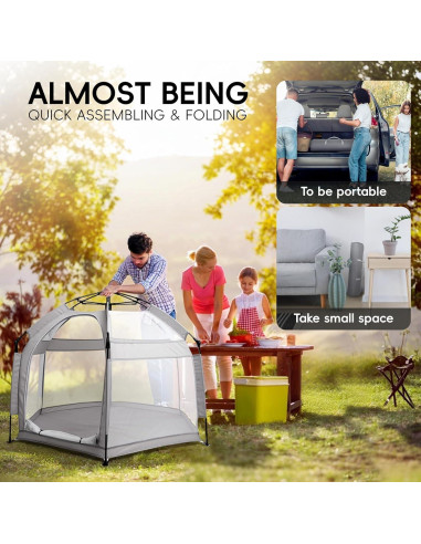 Parque Infantil Plegable Palopalo 150x109 cm con Dosel UPF50+