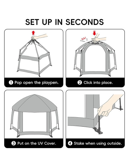 Parque Infantil Plegable Palopalo 150x109 cm con Dosel UPF50+