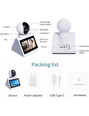 Cámara de Video Bidireccional CIAJIE 1080p WiFi para Mascotas