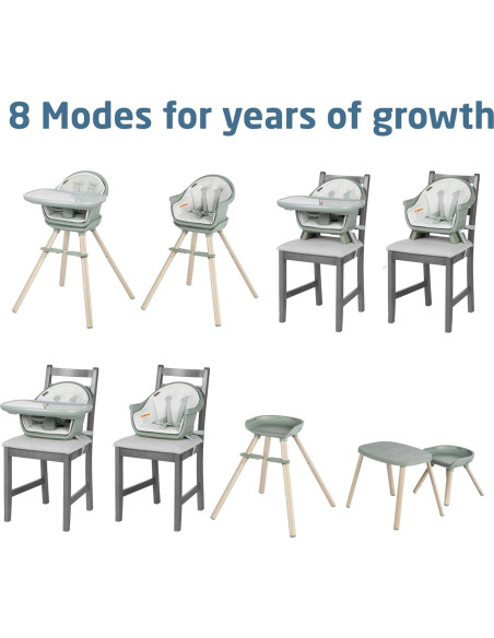 Silla Alta Maxi-Cosi Moa 8-en-1 Verde Clásico Lavable