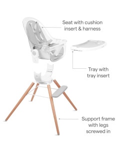 Silla Alta Giratoria 360 Munchkin Nube para Bebés - Blanco y Gris 2