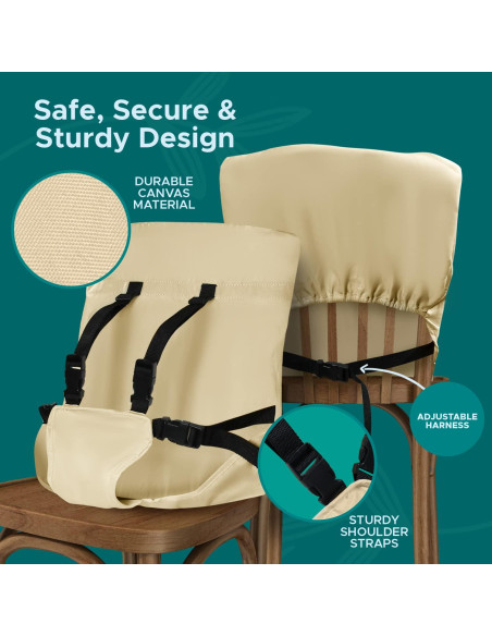 Silla Alta Portátil Baby Pick Beige - Plegable y Lavable