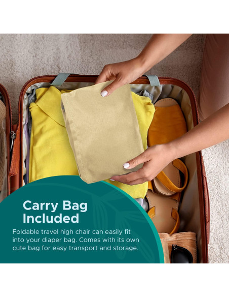Silla Alta Portátil Baby Pick Beige - Plegable y Lavable