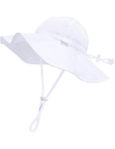 Sombrero de Sol Bebé UPF 50+ Ajustable Blanco 0-6 Meses 2