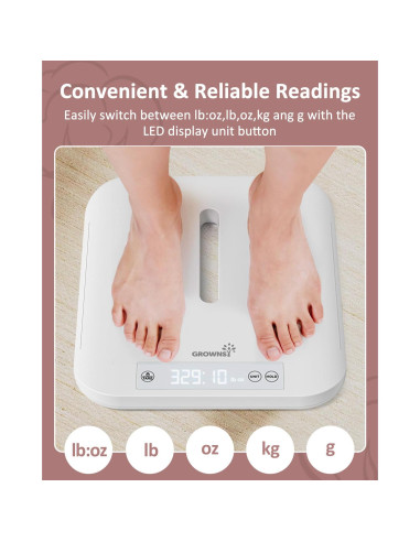 Balanza Inteligente GROWNSY para Bebés y Mascotas 150 kg