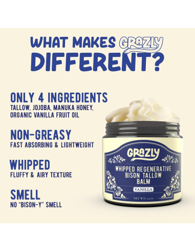 Bálsamo de Sebo de Bisonte Grazly 70.87g con Vainilla Orgánica
