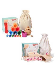 Caja Sensorial Montessori de Madera para Niños 36 meses+