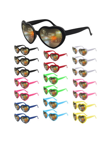 20 Pares de Gafas de Sol en Forma de Corazón UV400