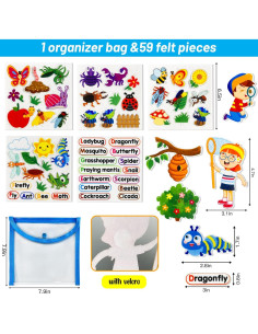 Kit de Juego Interactivo PENGFULL Piezas de Fieltro Insecto 2
