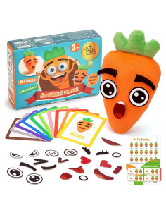 Juguete de Aprendizaje Socioemocional GiftAmaz - Zanahoria Emocional con 26 Caras y 10 Tarjetas