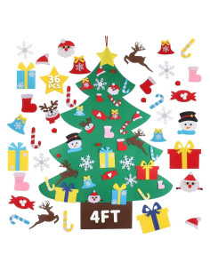 Árbol de Navidad de Fieltro GameXcel 4 pies con 36 Adornos