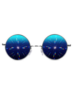 Gafas de Difracción GloFX Montura Redonda Espejo Azul 3D