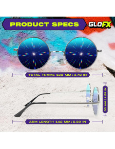 Gafas de Difracción GloFX Montura Redonda Espejo Azul 3D 2
