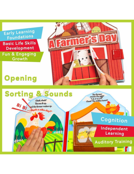 Libro Ocupado Montessori de Granja EggSun 10 Páginas 1-4 Años Libro Ocupado Montessori de Granja EggSun 10 Páginas 1-4 Años