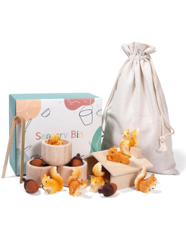 Caja Sensorial Montessori de Madera para Niños 36 meses+