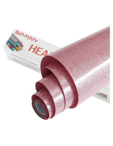 Vinilo de Transferencia de Calor Glitter Bonnyhtv 30.48x1.52m Rosa