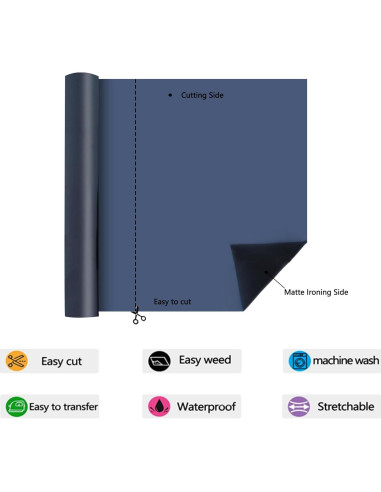 Vinilo de Transferencia de Calor HTVVETUR 1.52m Negro Mate