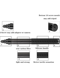 Palo de Selfie Invisible Brave Heart 33-200cm para Insta360 y GoPro 2