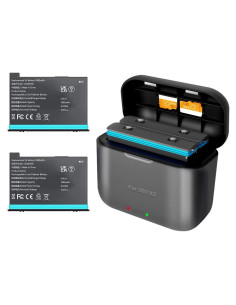 2 Baterías de Reemplazo 1800mAh con Hub Cargador NBZZ para Insta360 X3