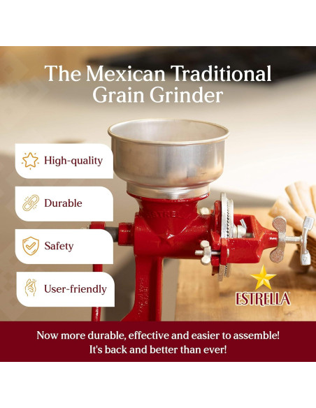 Molinillo Manual de Grano Estrella Universal Hierro Fundido 35.56 cm