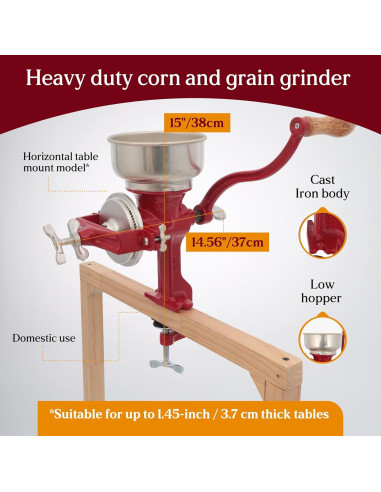 Molinillo Manual de Grano Estrella Universal Hierro Fundido 35.56 cm