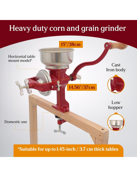 Molinillo Manual de Grano Estrella Universal Hierro Fundido 35.56 cm