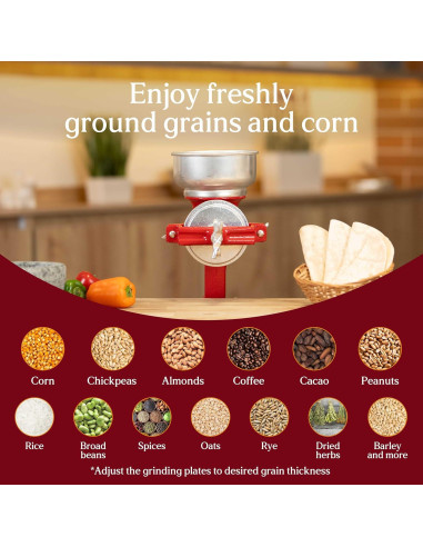 Molinillo Manual de Grano Estrella Universal Hierro Fundido 35.56 cm