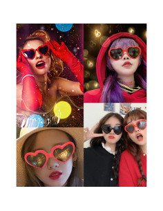 Gafas de Sol Corazón Difracción UV400 para Fiesta Rave 2