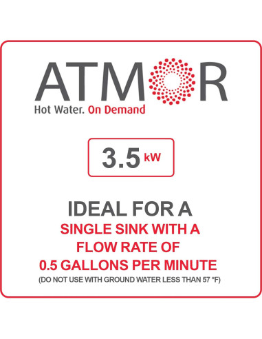 Calentador de Agua Eléctrico Sin Tanque Atmor 3.5 kW 120V