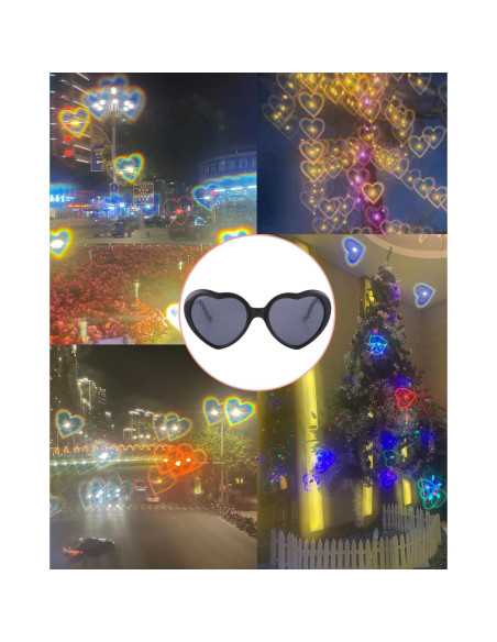 Gafas de Sol Corazón Difracción UV400 para Fiesta Rave