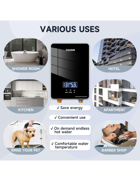 Calentador de Agua Eléctrico Instantáneo IYQZIOM 6.5kW 240V