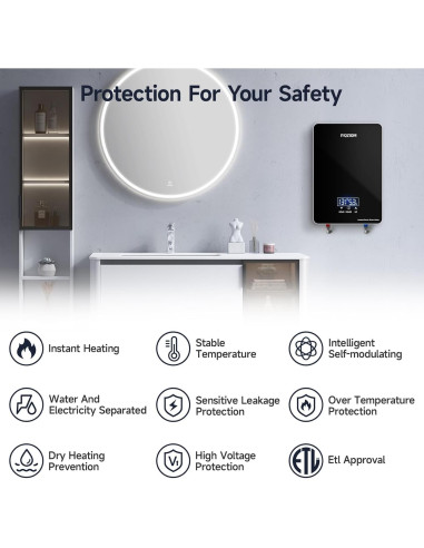 Calentador de Agua Eléctrico Instantáneo IYQZIOM 6.5kW 240V