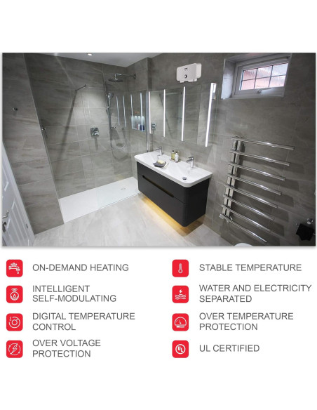 Calentador de Agua Eléctrico Sin Tanque Atmor 3.5 kW 120V