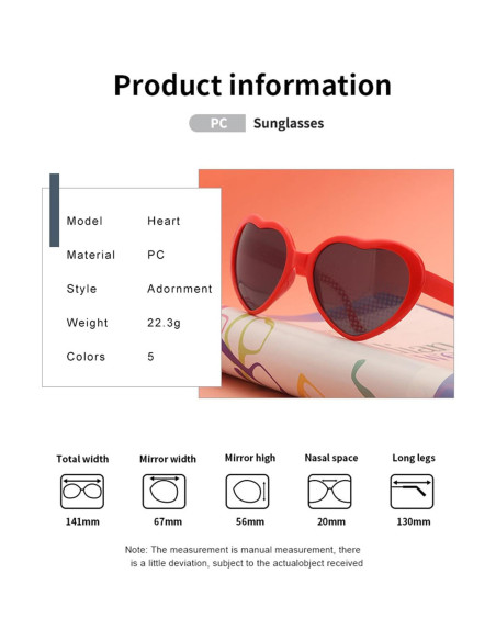 Gafas de Sol Corazón Difracción UV400 para Fiesta Rave