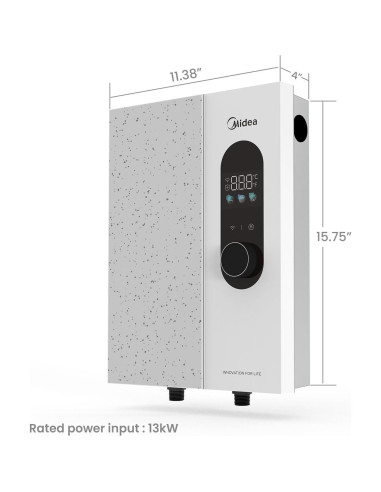 Calentador de Agua Eléctrico Midea 13kW Sin Tanque Wi-Fi