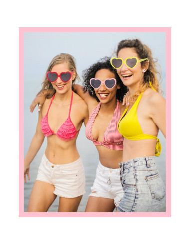 Gafas de Sol Corazón Difracción UV400 para Fiesta Rave