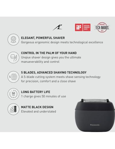 Afeitadora Compacta Panasonic ARC5 ES-PV3A-K 5 Cuchillas USB-C