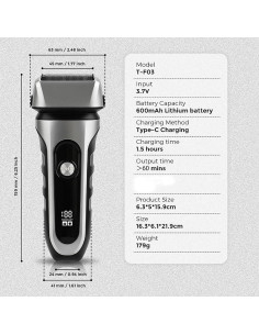 Afeitadora eléctrica Famhnto LF-TF03 impermeable 60 min batería 2