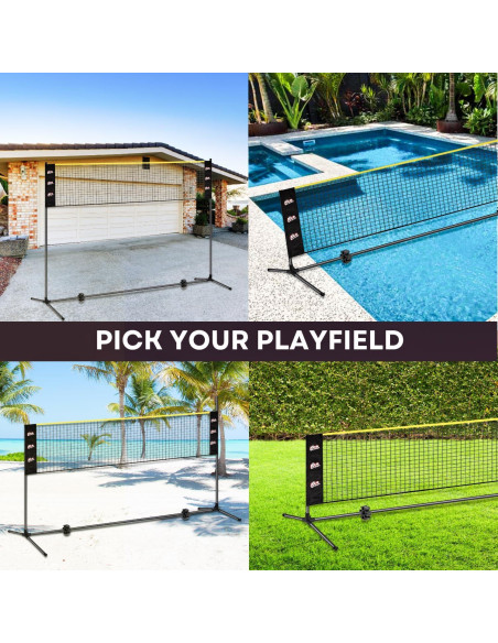 Conjunto completo de bádminton Ace Birdies - 4 raquetas, 4 palas, red ajustable