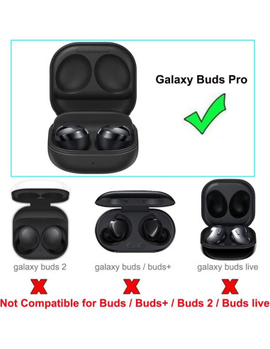 Estuche de Carga Inalámbrico EXMRAT para Galaxy Buds Pro 700mAh Negro