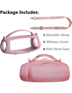 Funda y Estuche Duro JCHPINE para Altavoz JBL Charge 4/5 Rosa 2