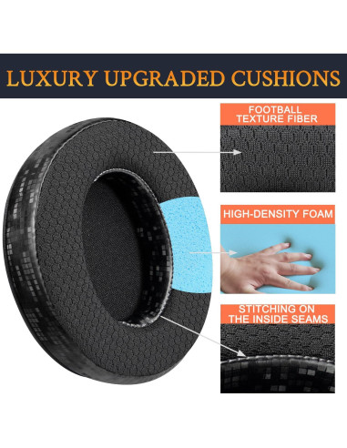 Almohadillas de Repuesto SOULWIT para Auriculares HyperX Cloud - Cuadrado Negro