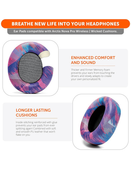 Almohadillas de Reemplazo Wicked Cushions para Steelseries Arctis Nova Pro Inalámbrico - Comodidad y Sonido Mejorado