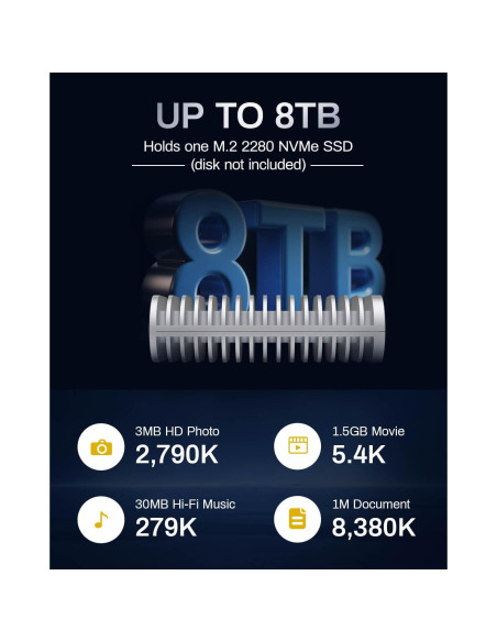 Caja M.2 SSD TERRAMASTER D1 SSD Plus 40Gbps Aluminio