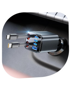 Cargador de Coche SUPERONE 6 en 1 99W USB C Rápido