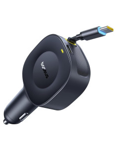 Cargador de coche Baseus USB-C 60W con cable retráctil 80cm