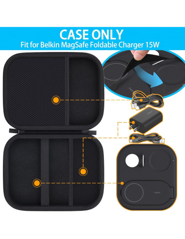 Funda Dura de Viaje co2CREA para Cargador Belkin MagSafe 3-en-1