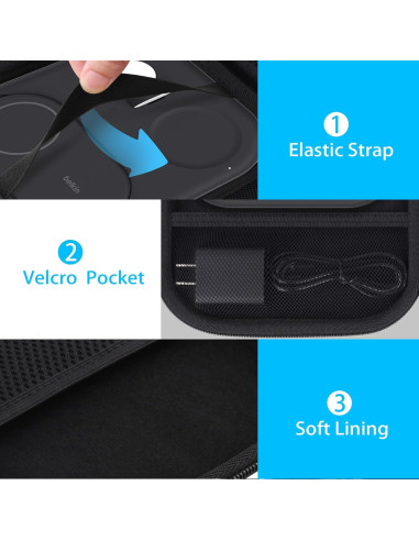 Funda Dura de Viaje co2CREA para Cargador Belkin MagSafe 3-en-1