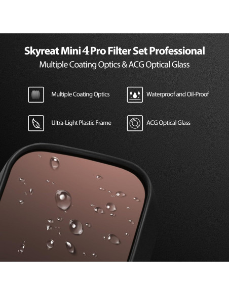 Juego de Filtros ND SKYREAT para DJI Mini 4 Pro - 6 Piezas