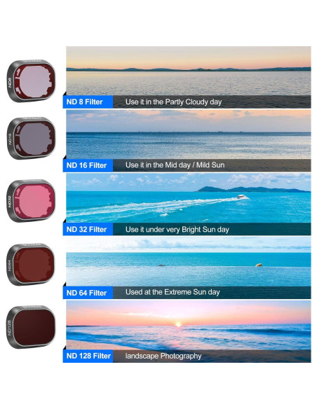 Juego de Filtros ND SKYREAT para DJI Mini 4 Pro - 6 Piezas